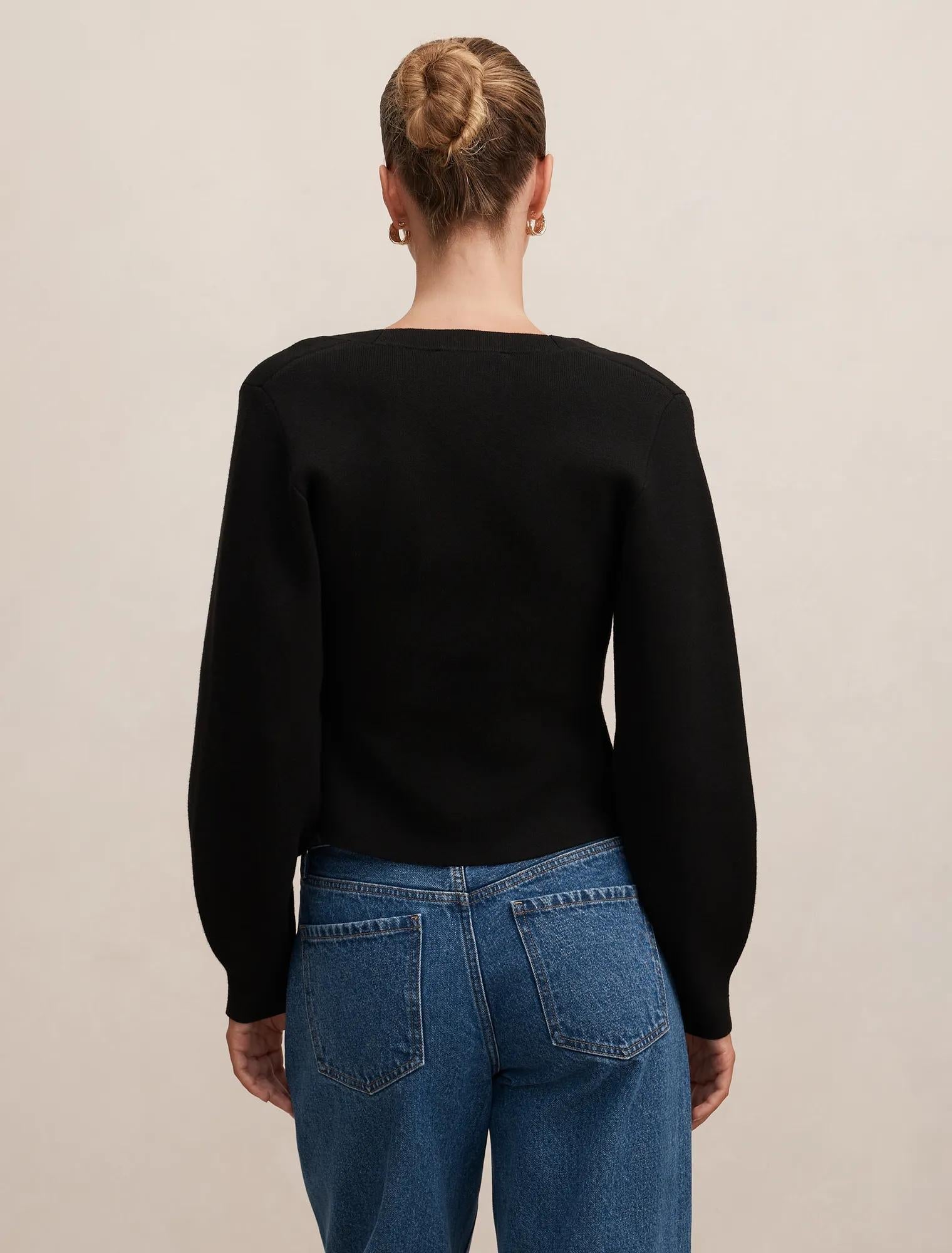 Arianna Sculpted Cardigan Black