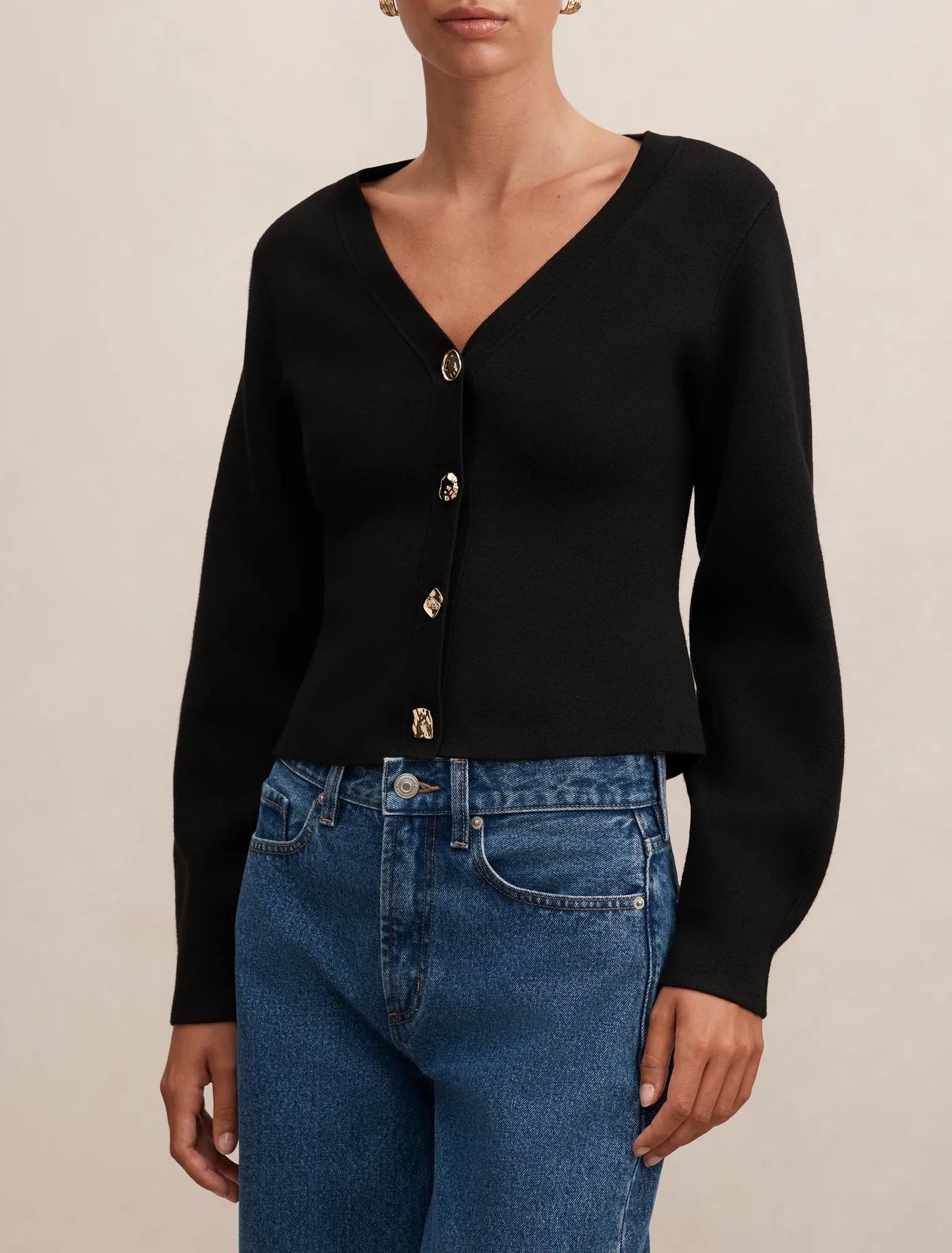 Arianna Sculpted Cardigan Black