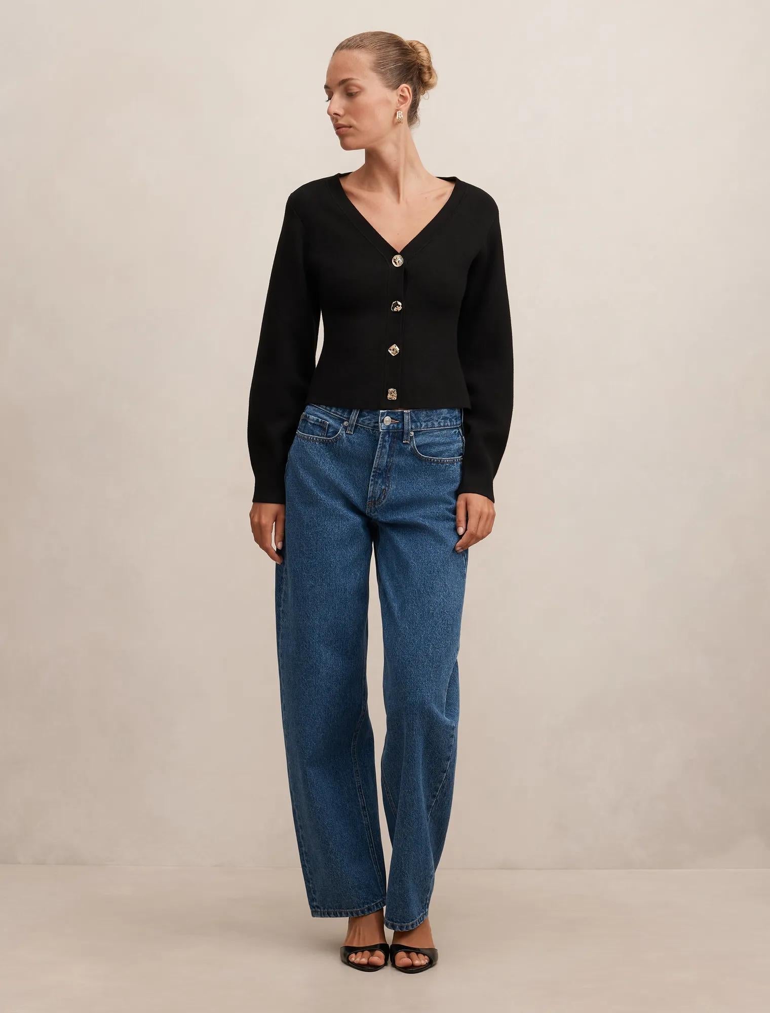 Arianna Sculpted Cardigan Black