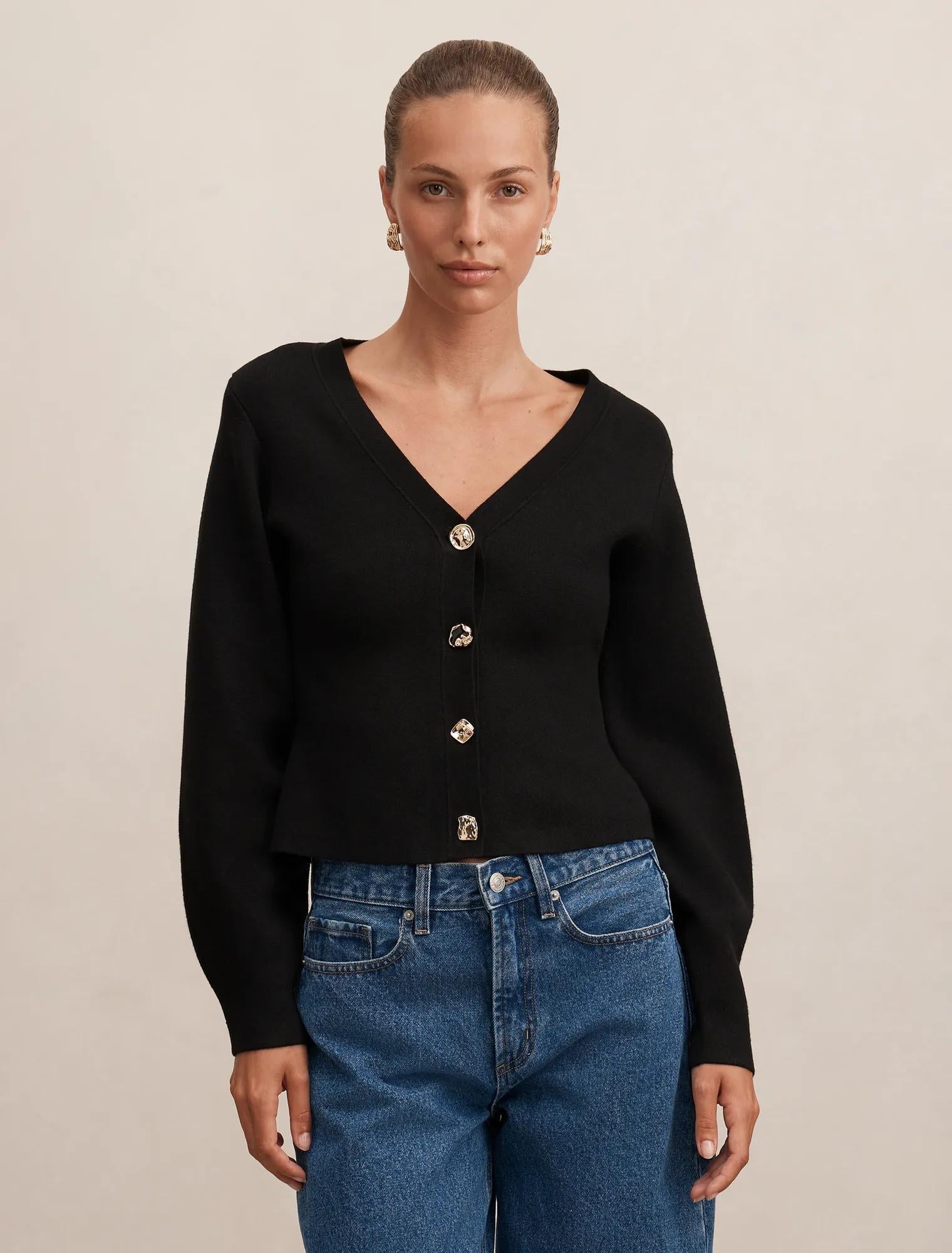 Arianna Sculpted Cardigan Black