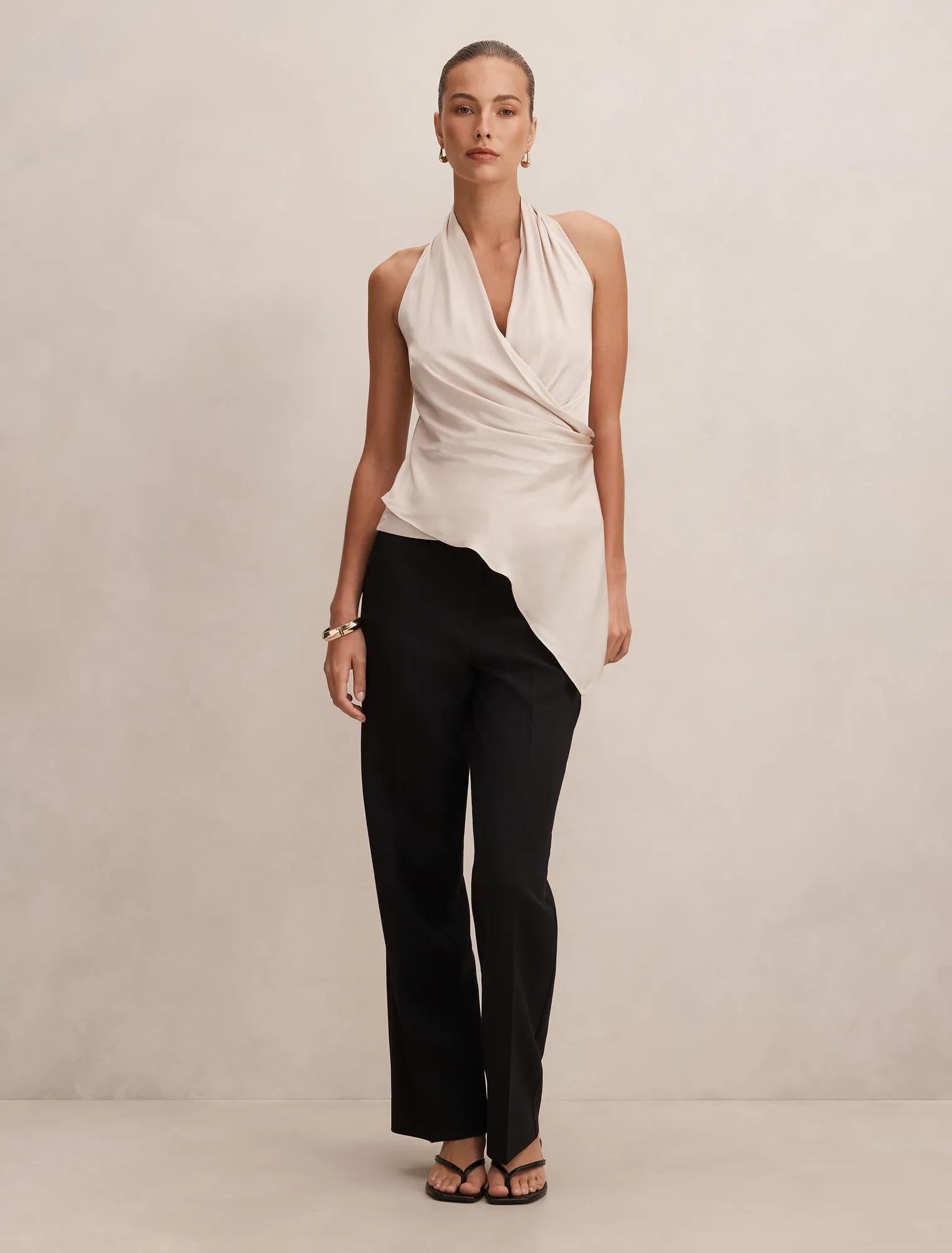 Isabella Drape Detail Top Champagne