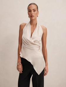 Isabella Drape Detail Top Champagne