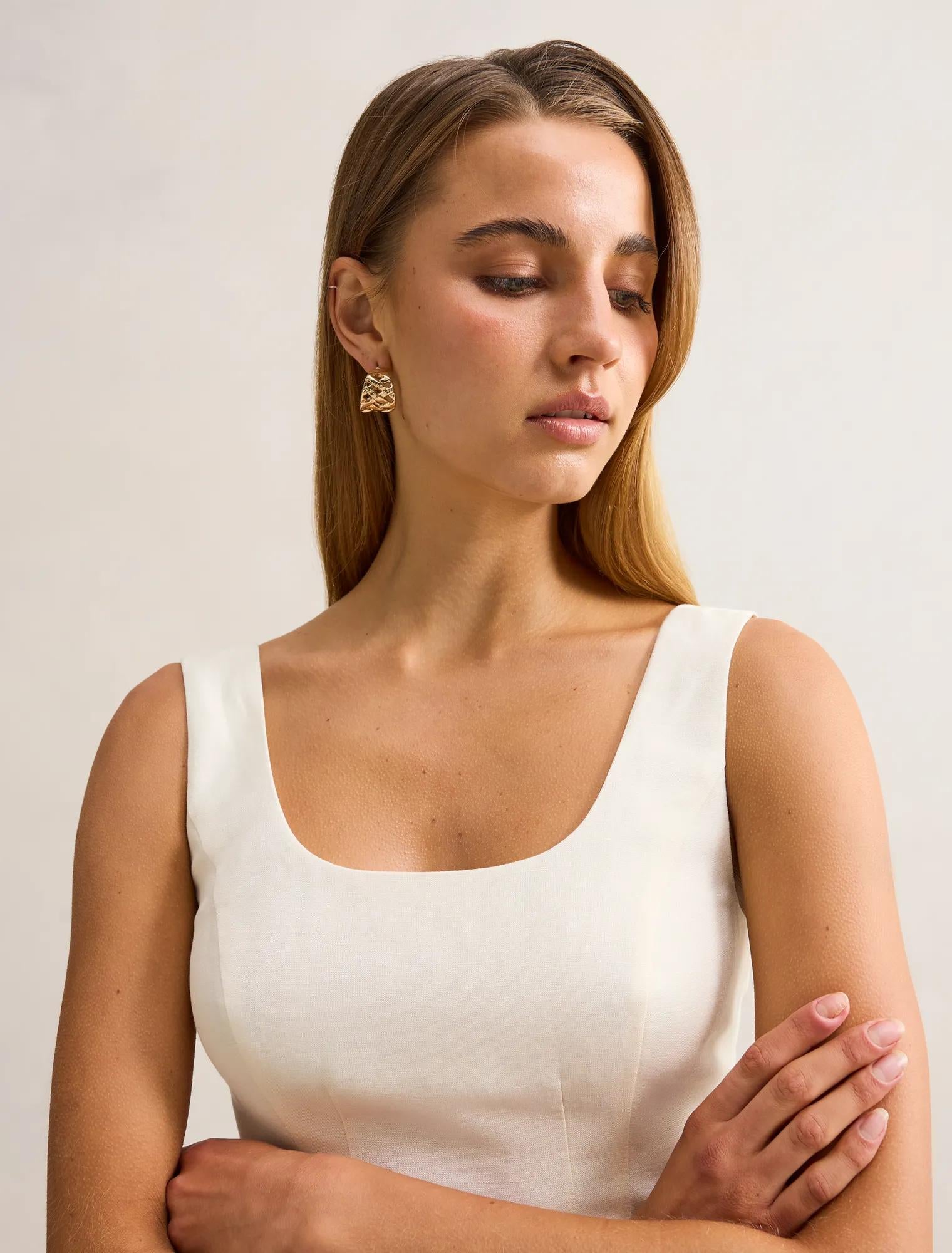 Camila Open Back Top Buttercream
