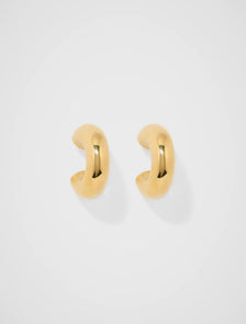 Sally Chubby Hoop Earrings Gold Plated_mannequin