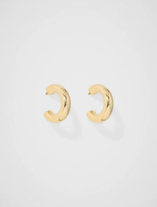 Tara Waterproof Thick Hoop Earrings Gold Plated_mannequin