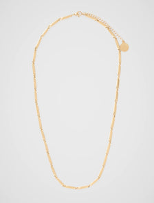 Jayda Waterproof Rectangle Link Necklace Gold Plated_mannequin