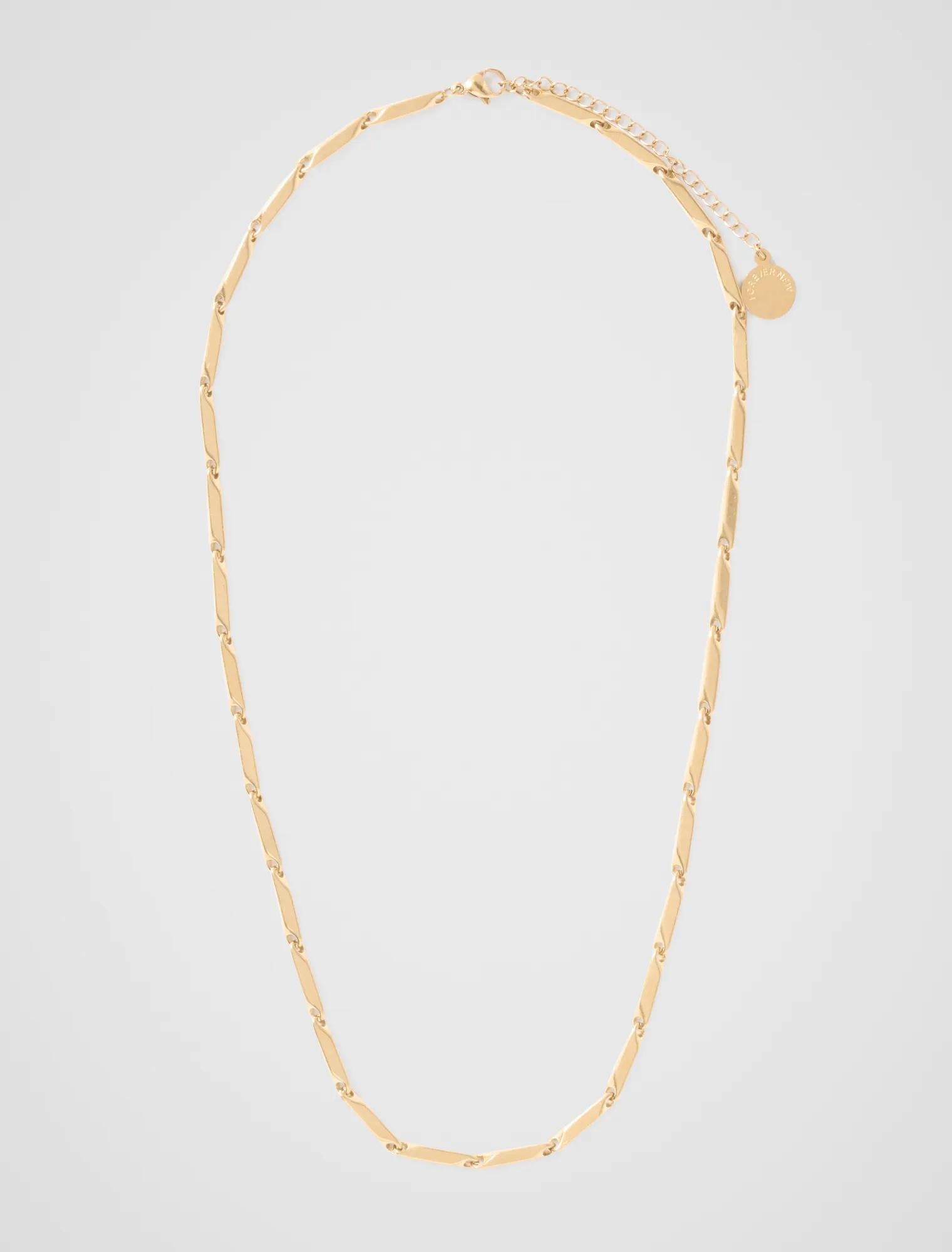 Jayda Waterproof Rectangle Link Necklace Gold Plated_mannequin