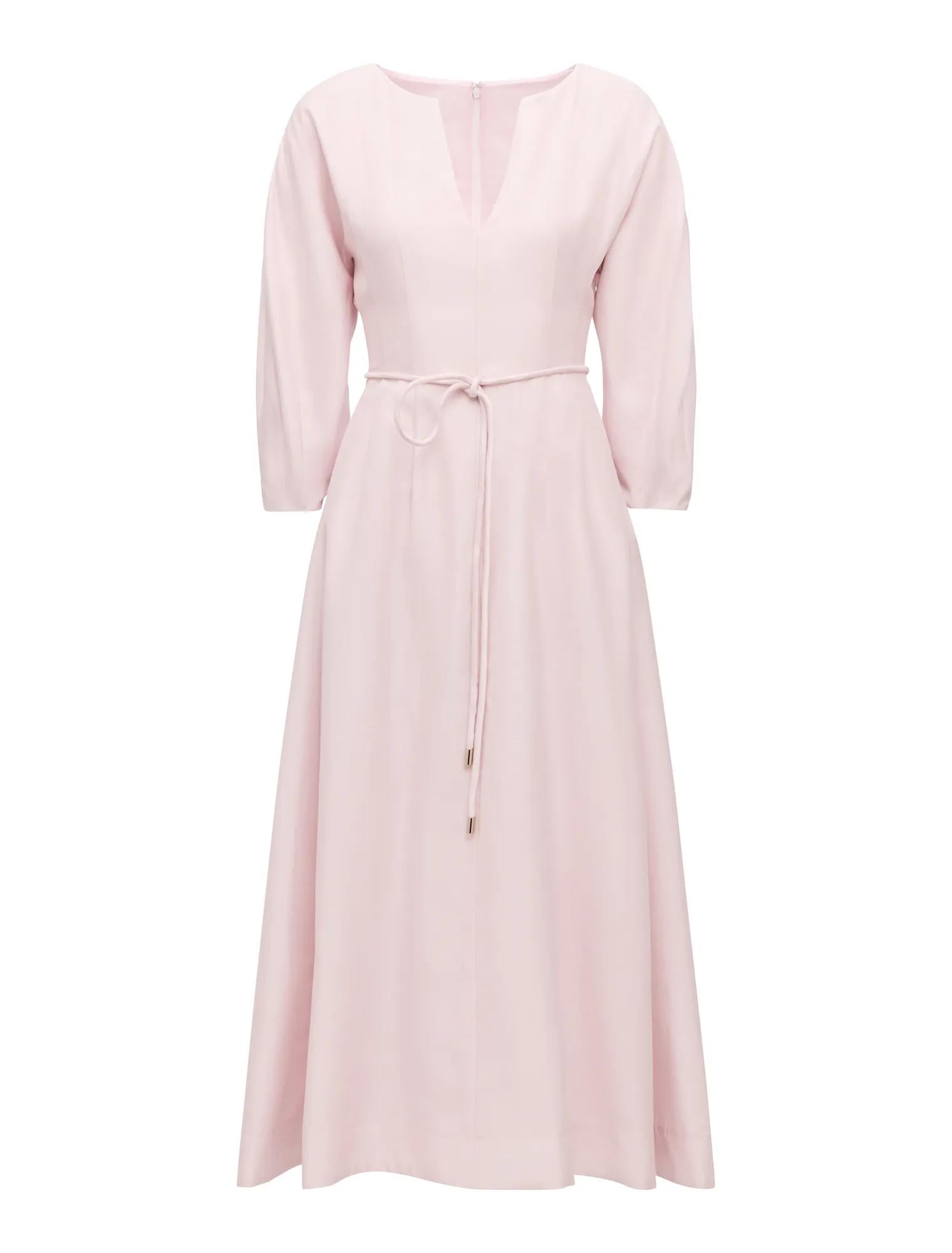 Scarlett Seam Detail Midi Dress Mauve Chalk