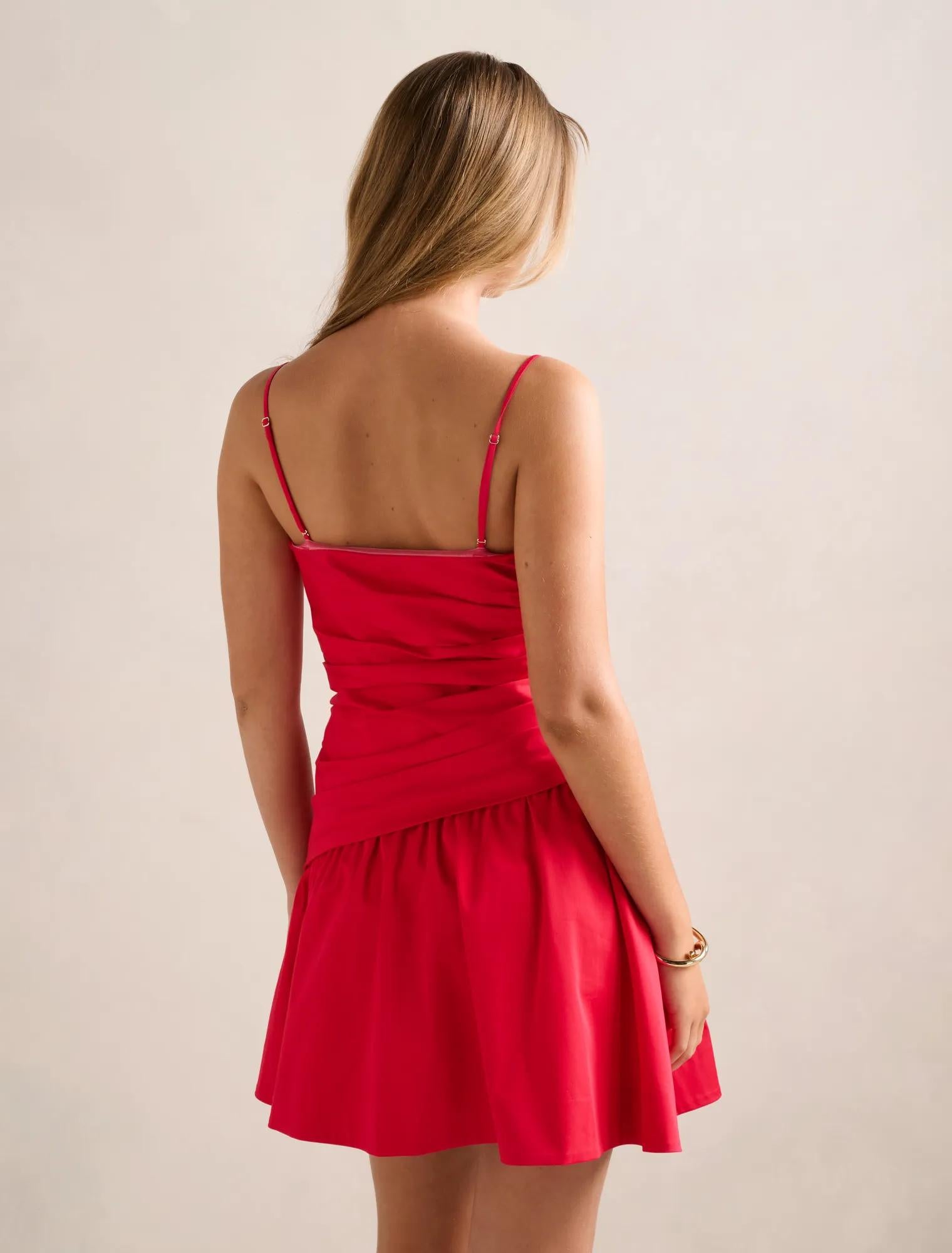 Solene Cotton Mini Dress Raspberry