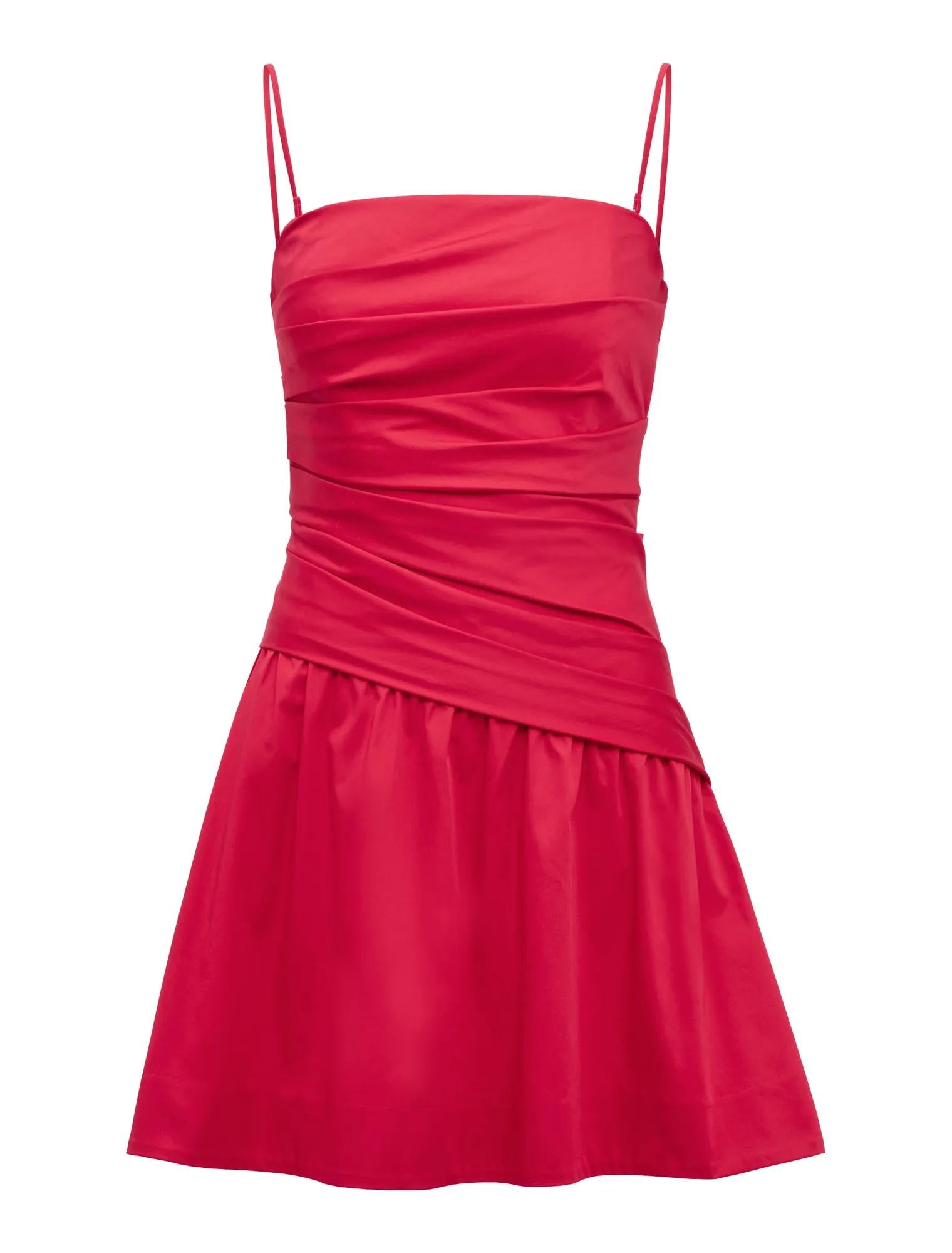 Solene Cotton Mini Dress Raspberry_mannequin