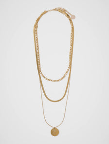 Courtney Waterproof Layered Pendant Necklace Gold Plated_mannequin