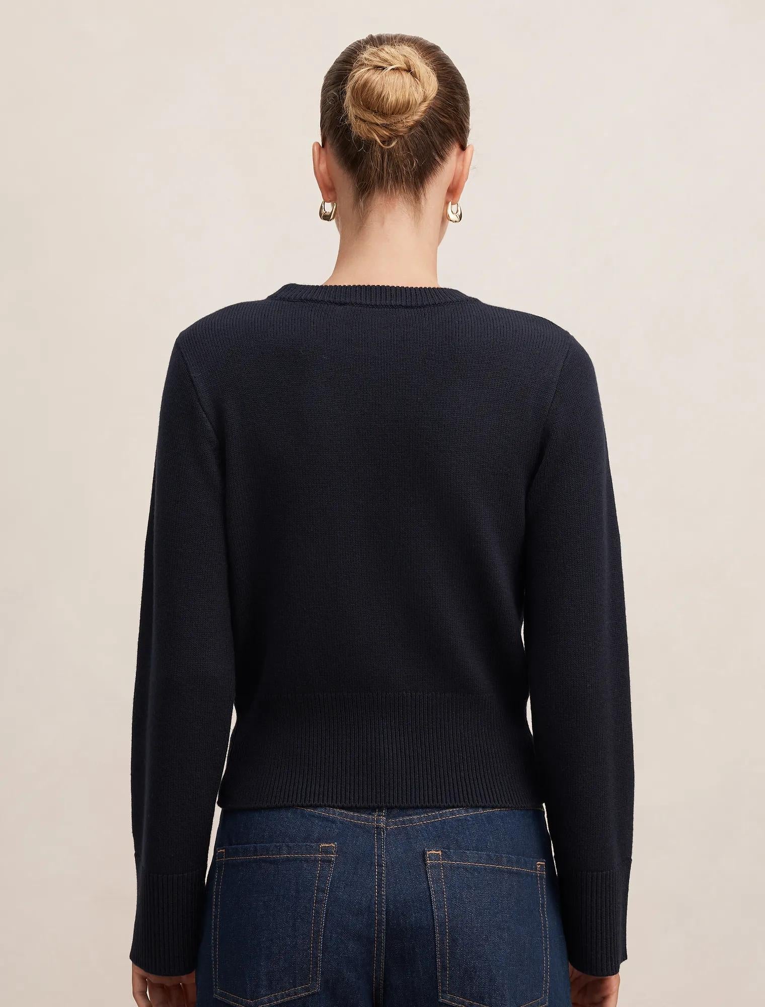 Ella Wide Sleeve Sweater Navy