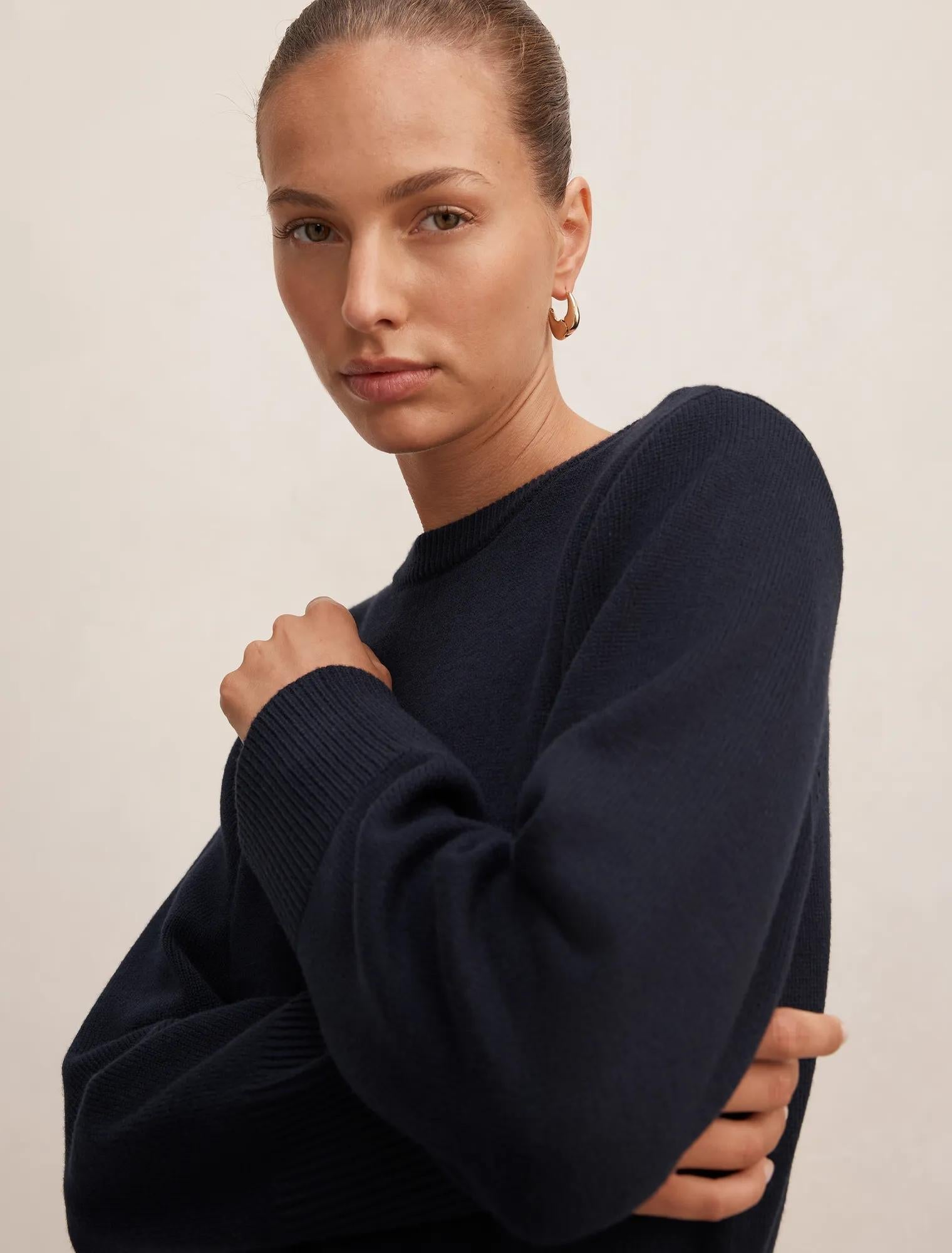 Ella Wide Sleeve Sweater Navy