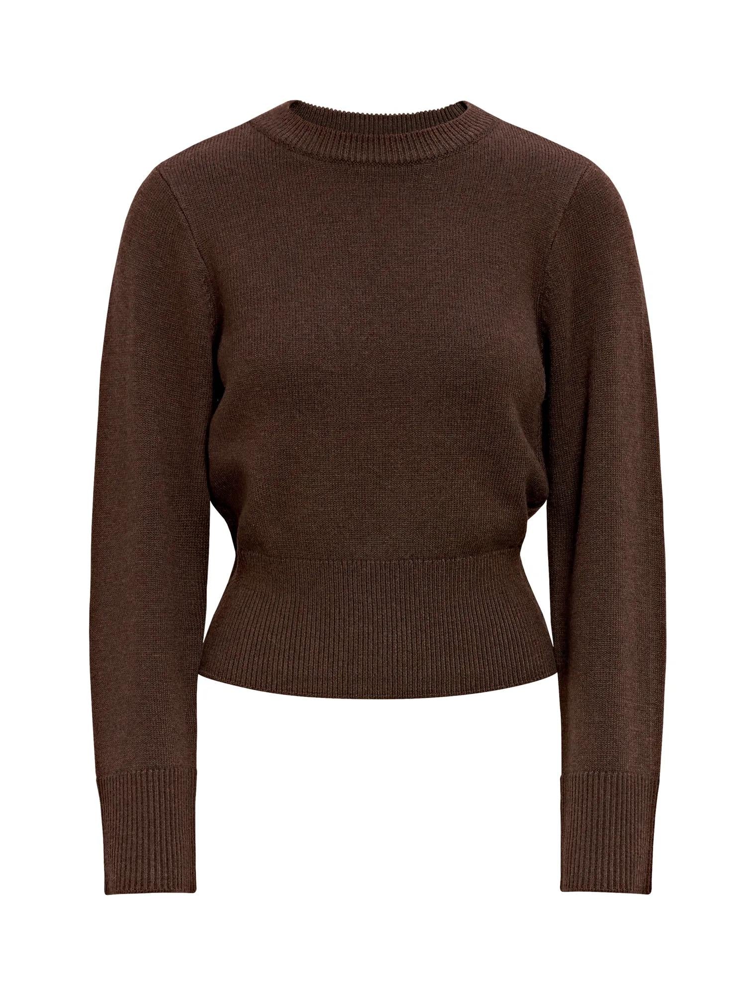Ella Wide Sleeve Sweater Chocolate_mannequin
