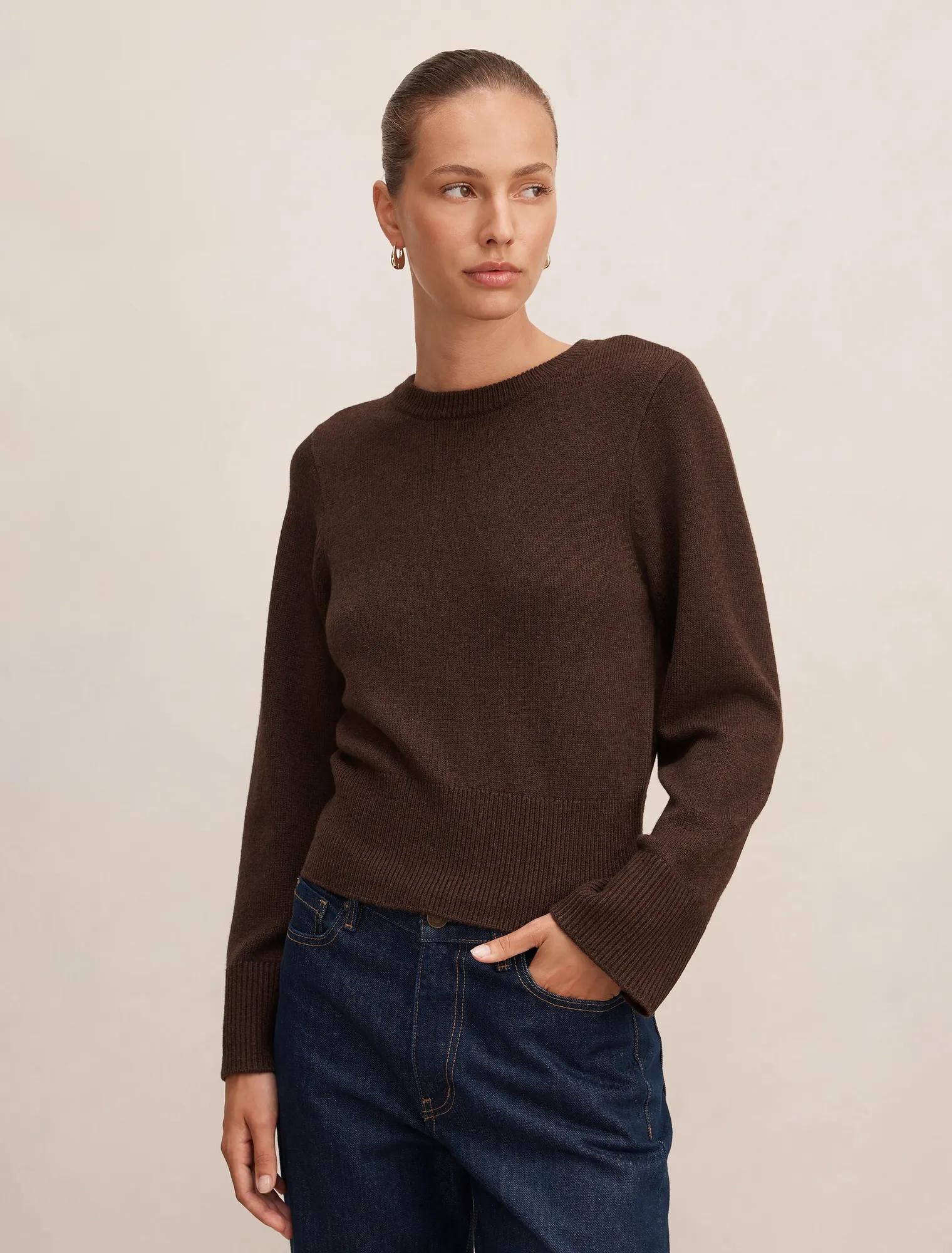 Ella Wide Sleeve Sweater Chocolate