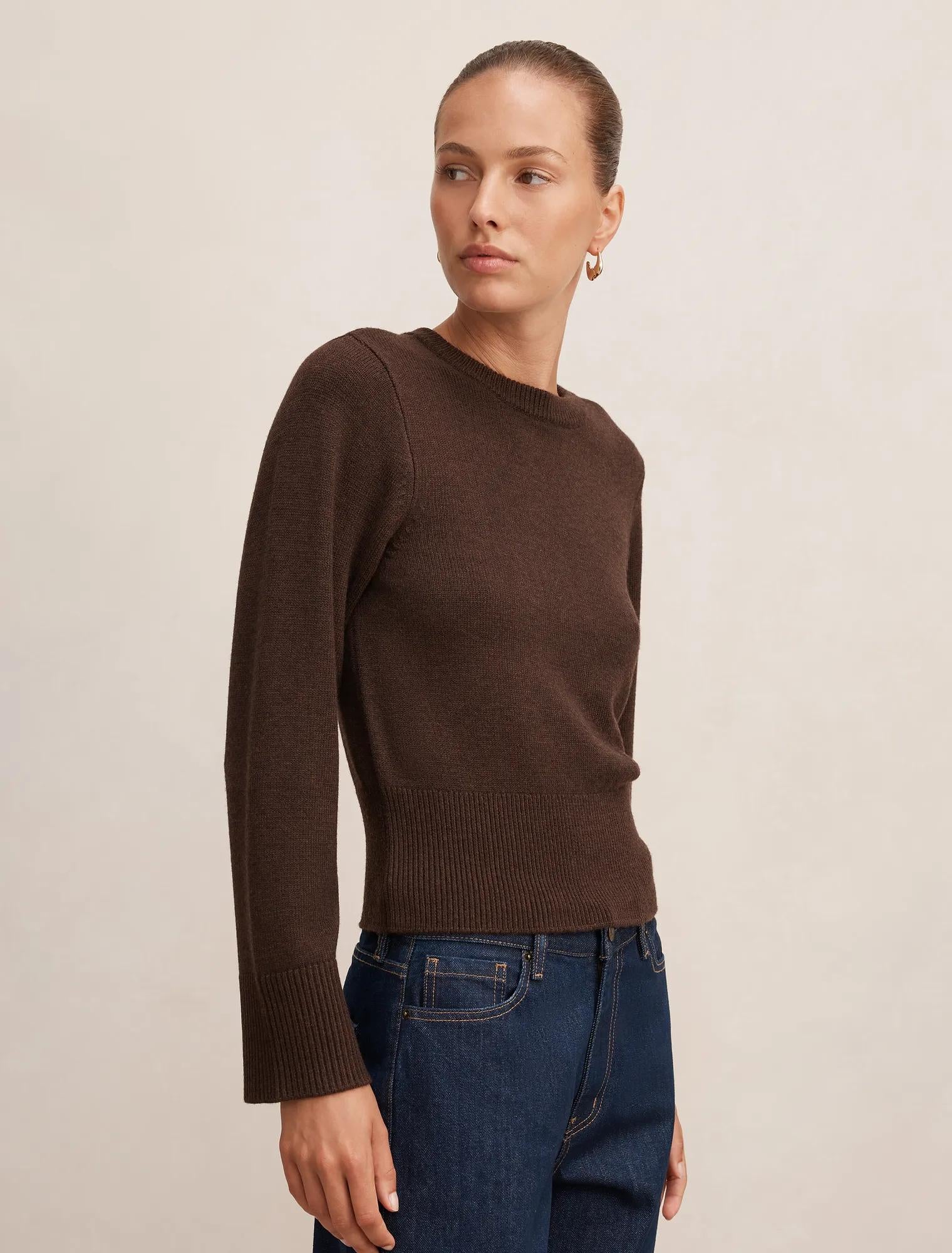 Ella Wide Sleeve Sweater Chocolate