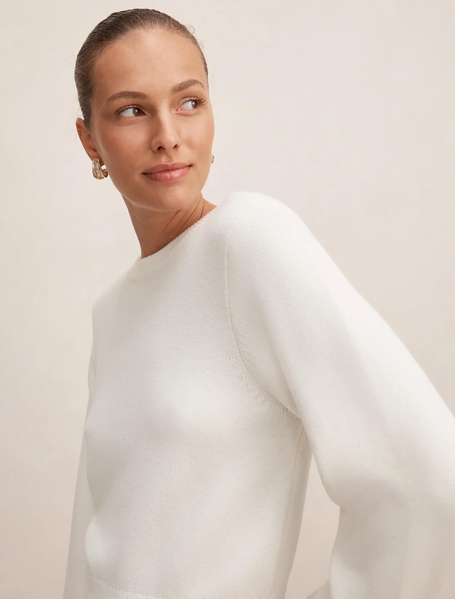 Ella Wide Sleeve Sweater Porcelain