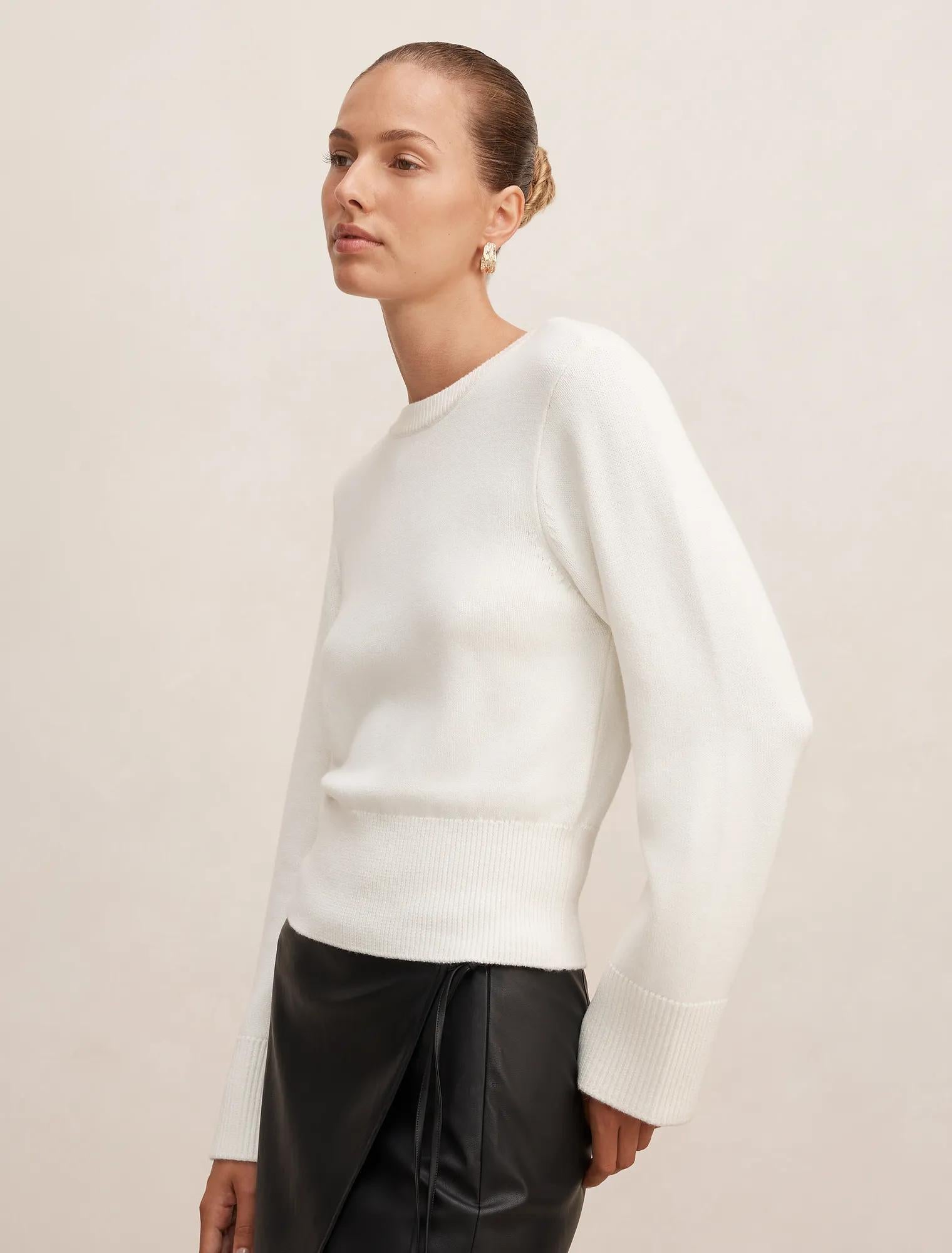 Ella Wide Sleeve Sweater Porcelain