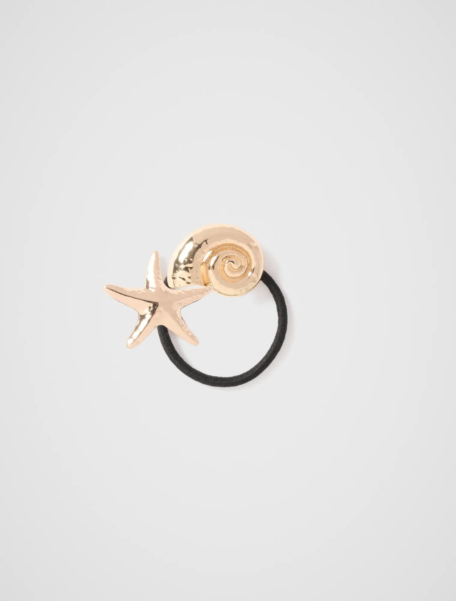 Luna Shell Hair Tie - Pack of 2 Gold_mannequin