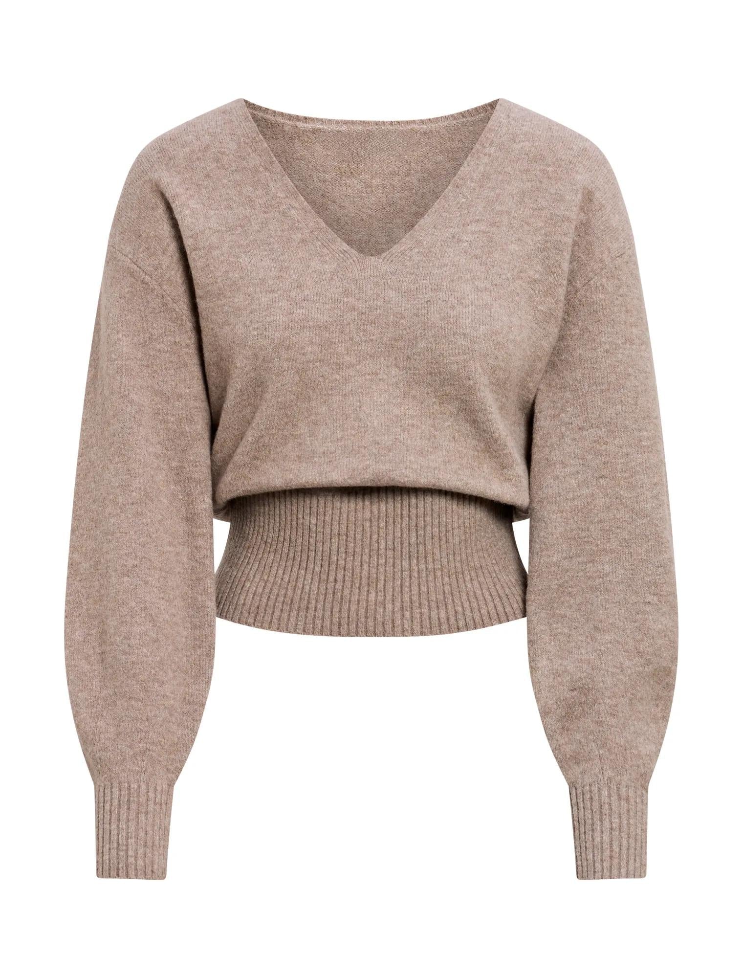 Eloise V-Neck Sweater Mocha