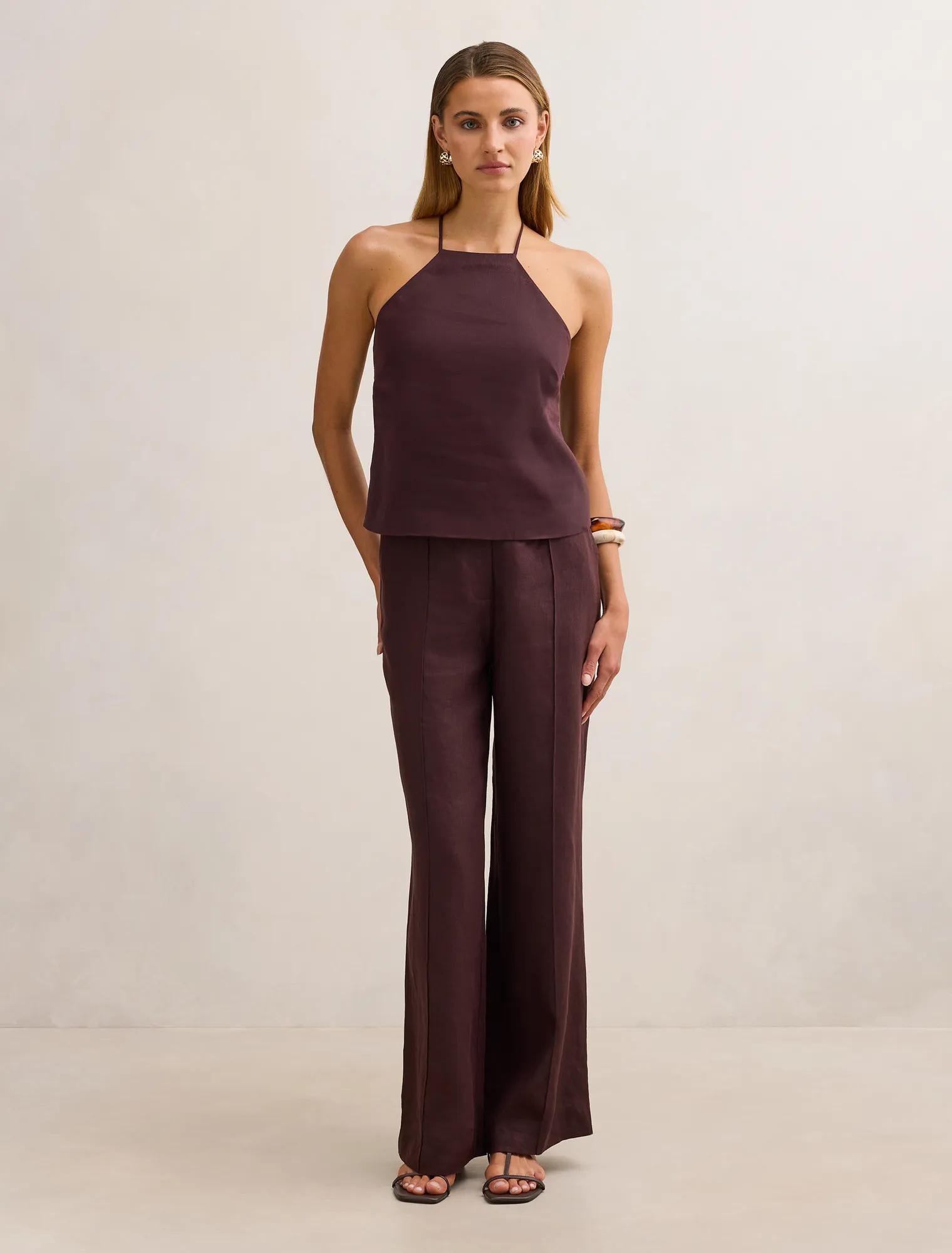 Hallie Halter Top Dark Chocolate