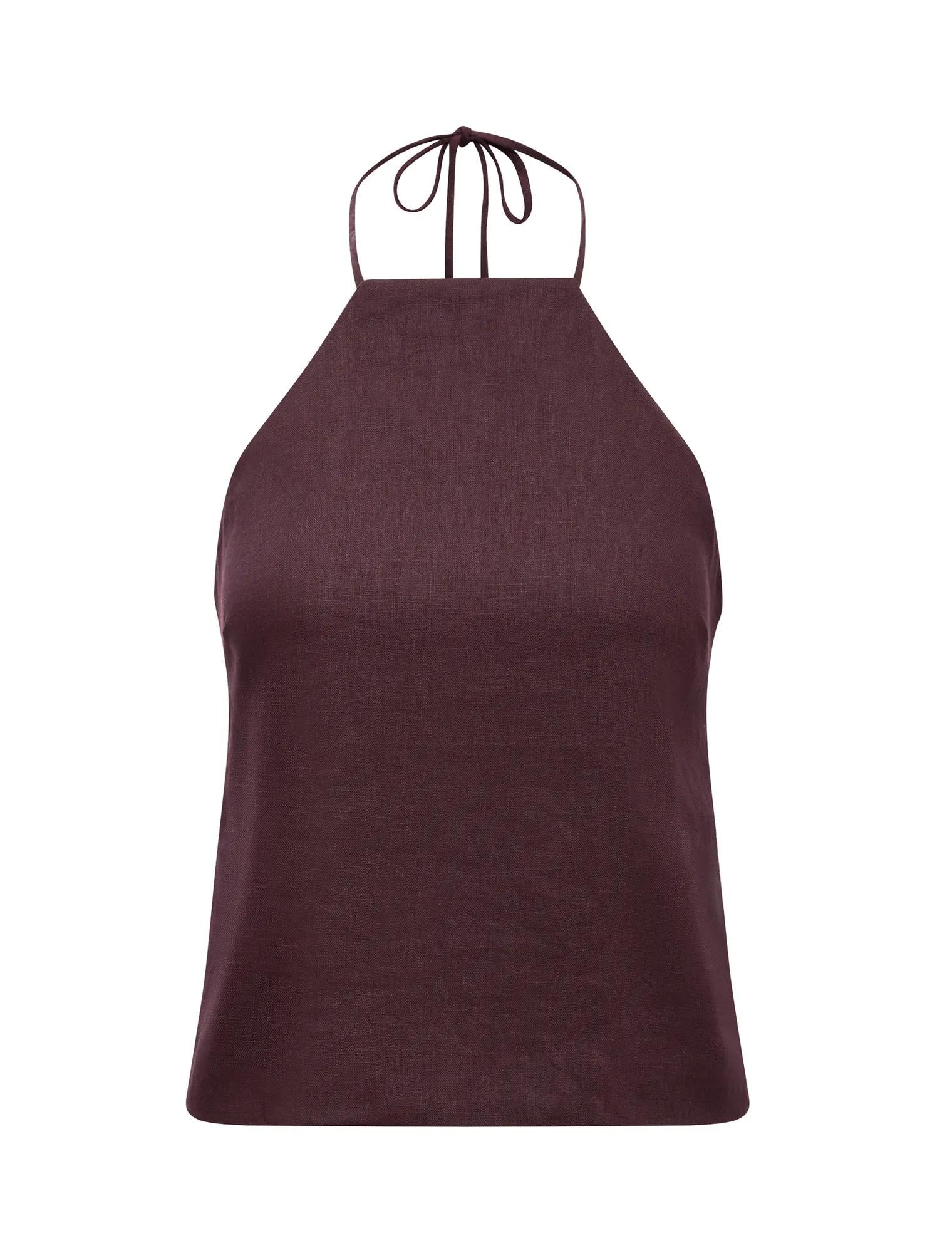 Hallie Halter Top Dark Chocolate