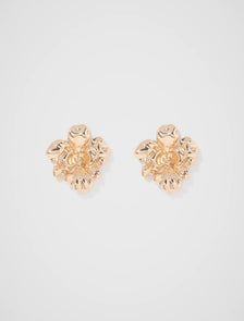Callie Orchid Metal Earrings Gold