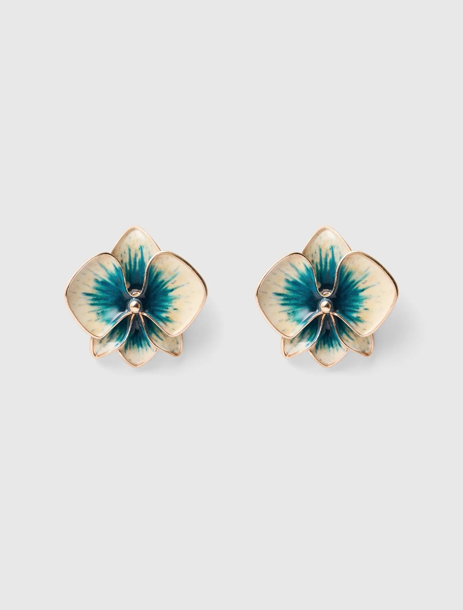 Signature Orchid Enamel Earrings Multi