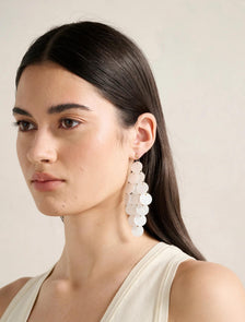 Signature Daliah Disc Drop Earrings Ivory/Gold