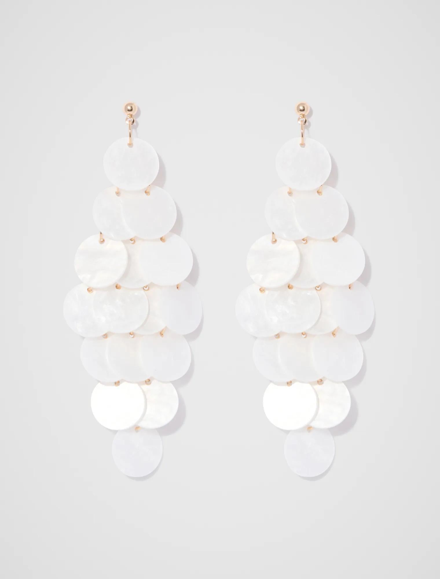 Signature Daliah Disc Drop Earrings Ivory/Gold_mannequin