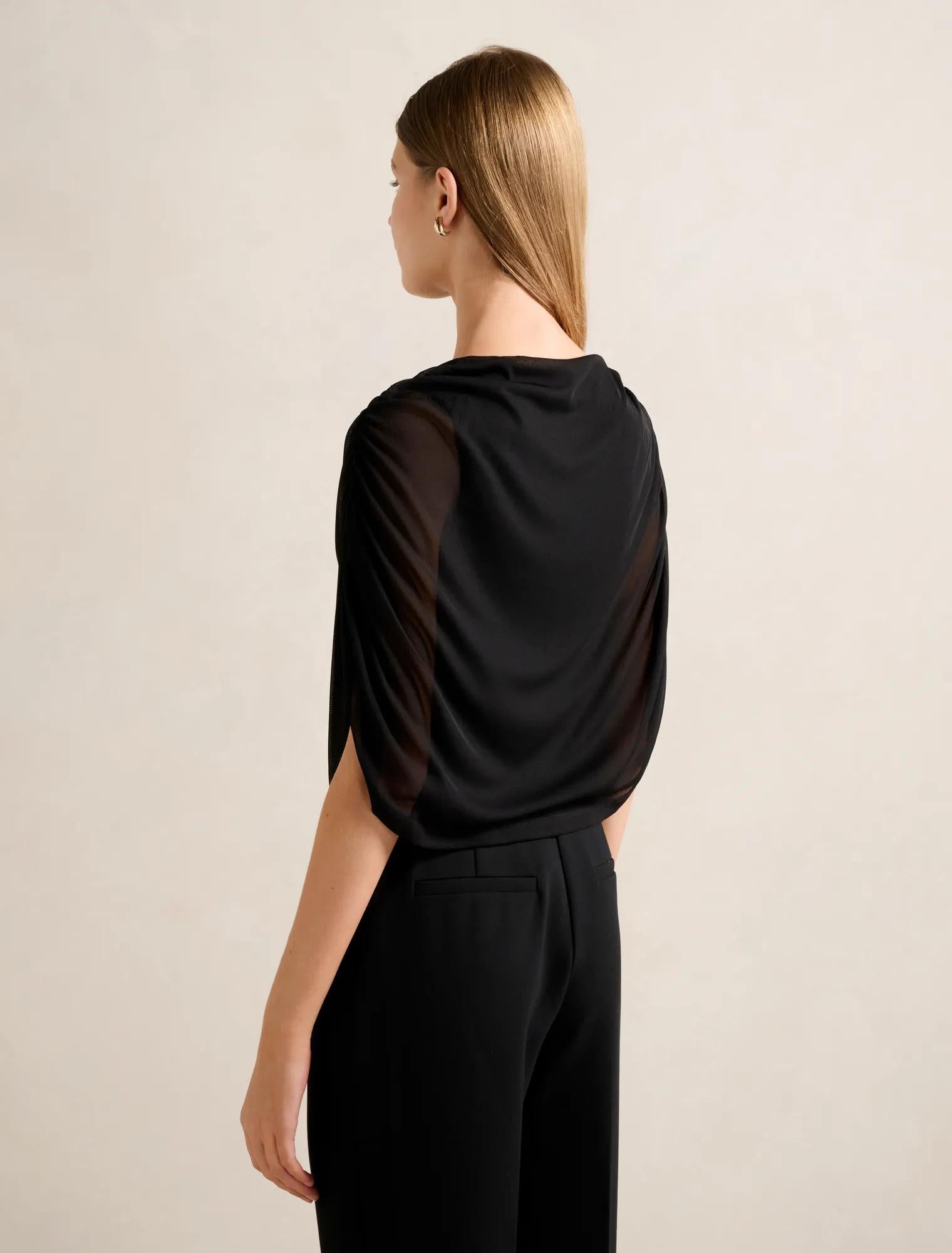 Drew Draped Top Black