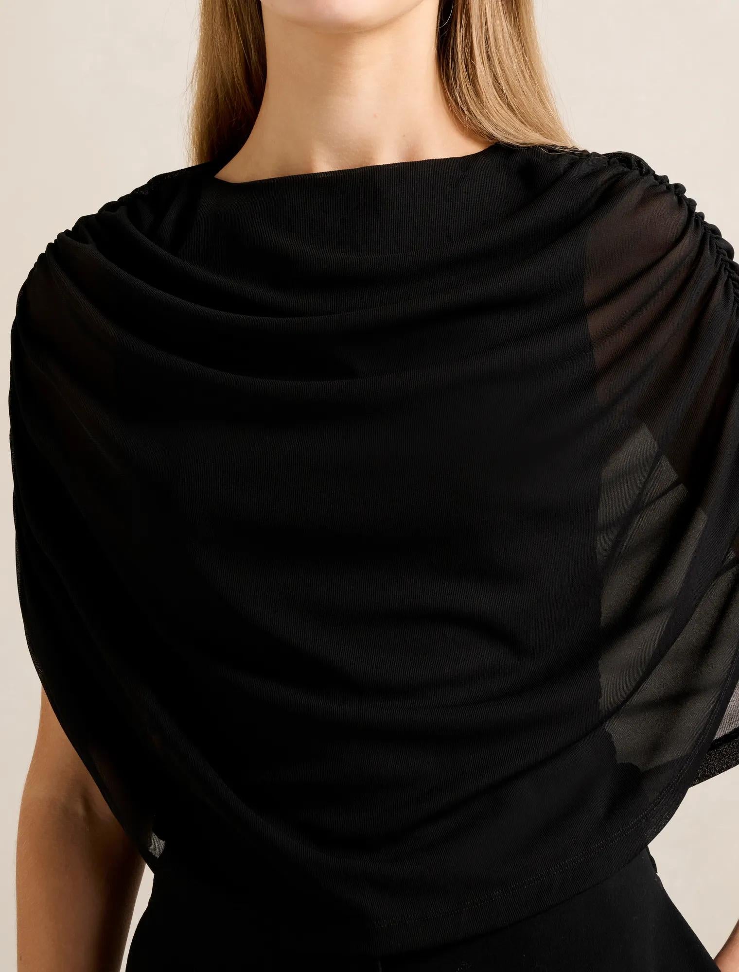 Drew Draped Top Black