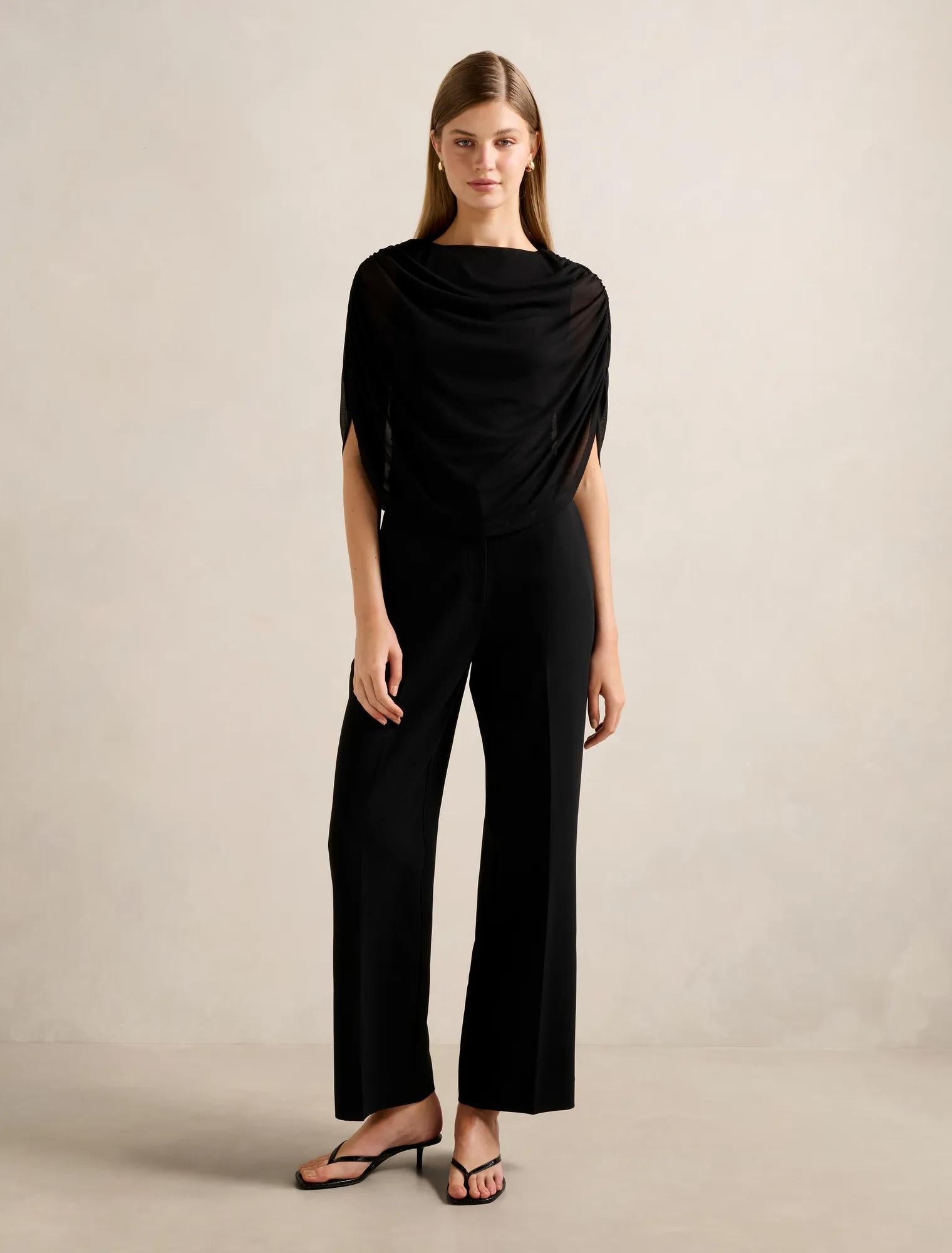 Drew Draped Top Black