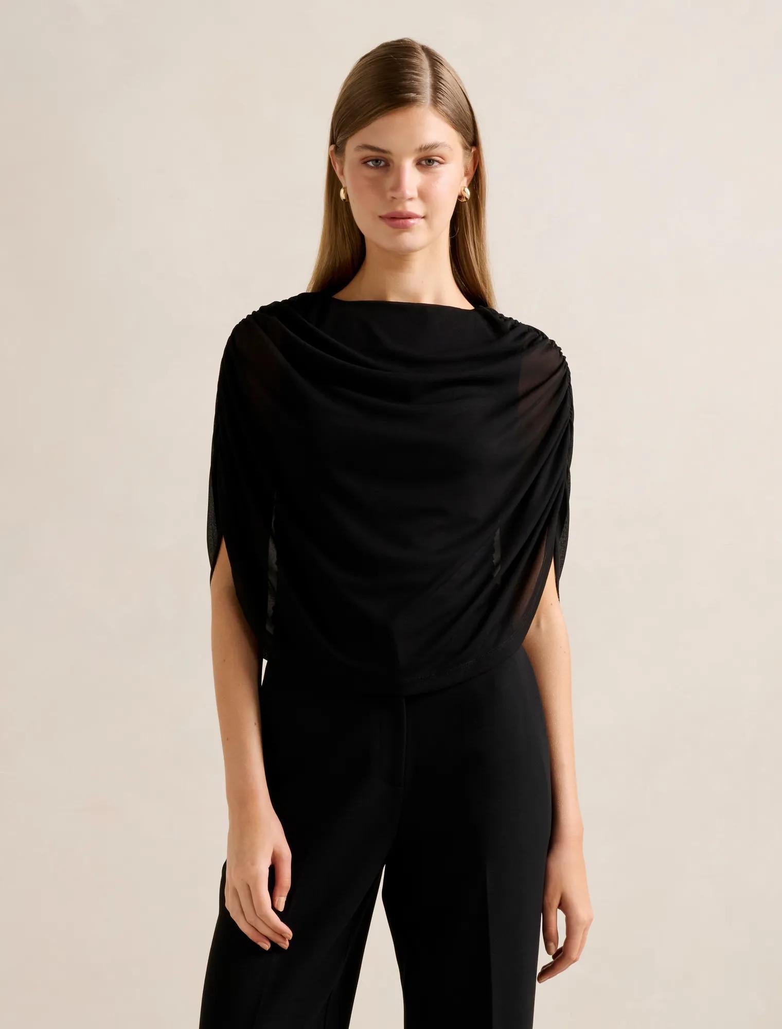 Drew Draped Top Black