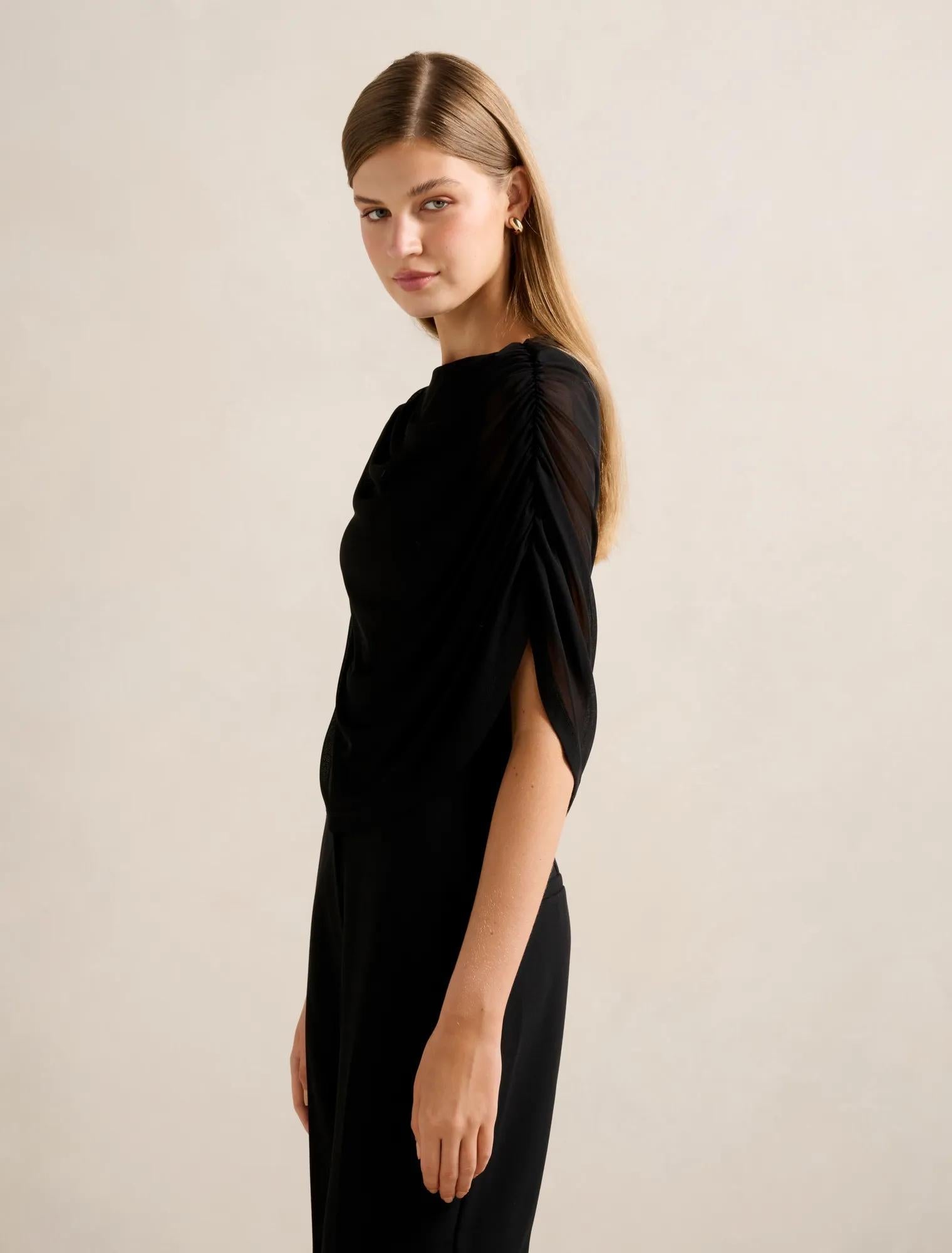 Drew Draped Top Black