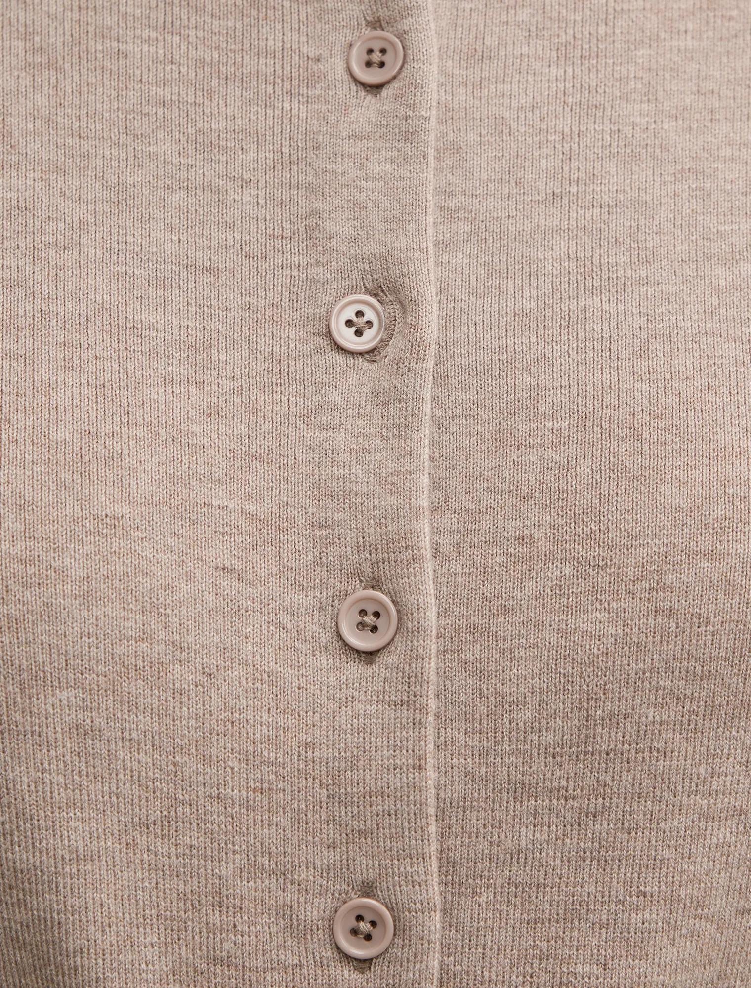 Poppy Crew Neck Cardigan Neutral Mocha