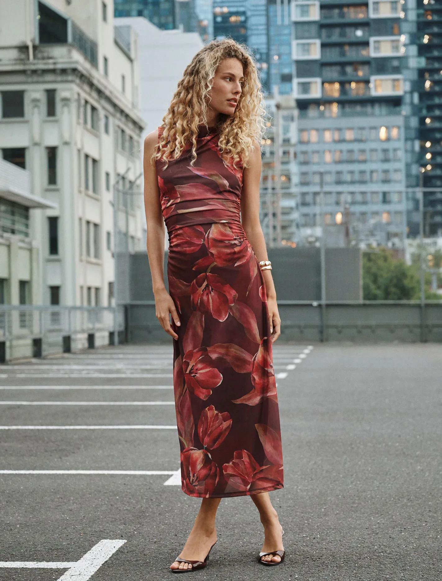 Allegra Mesh Midi Dress Bruny Floral