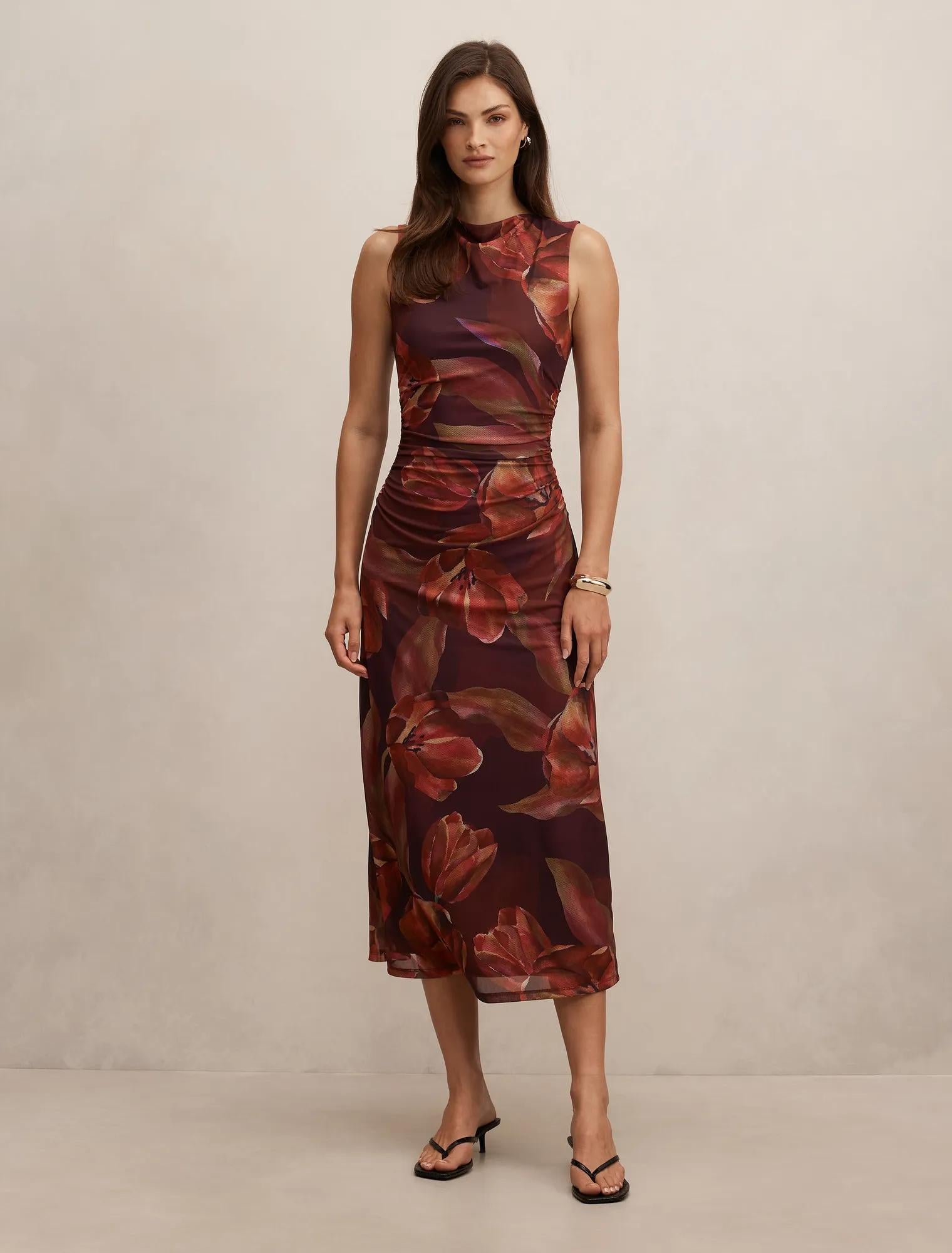 Allegra Mesh Midi Dress Bruny Floral