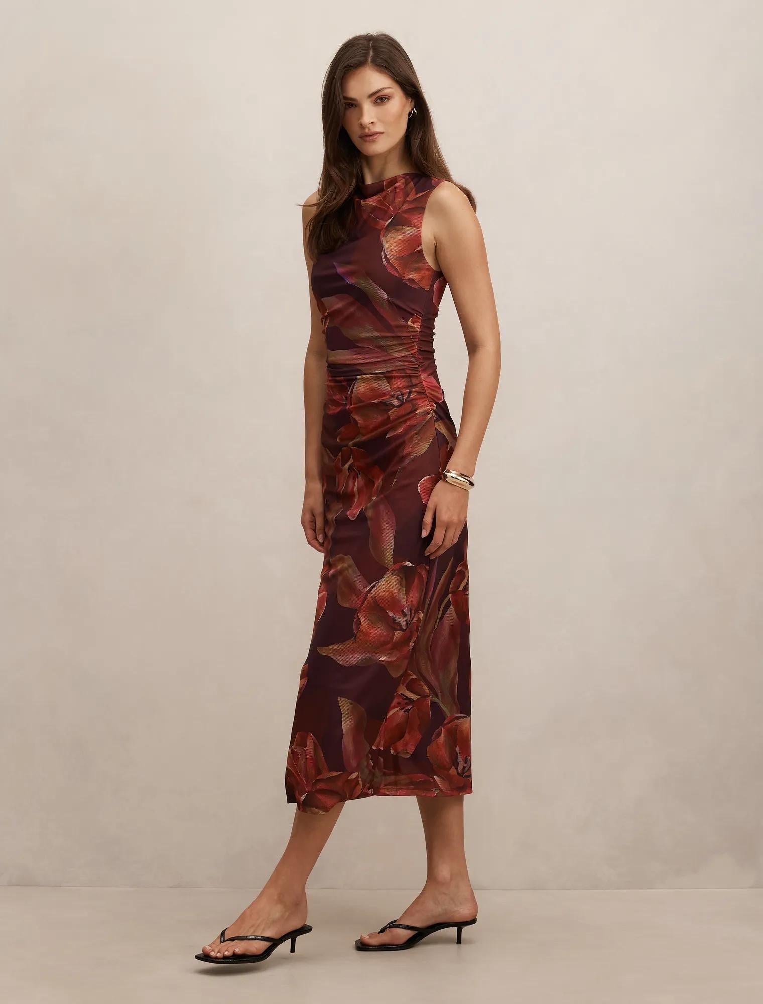 Allegra Mesh Midi Dress Bruny Floral