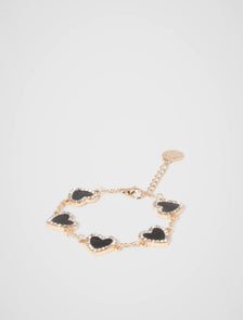 Honour Heart Bracelet Black & Gold_mannequin