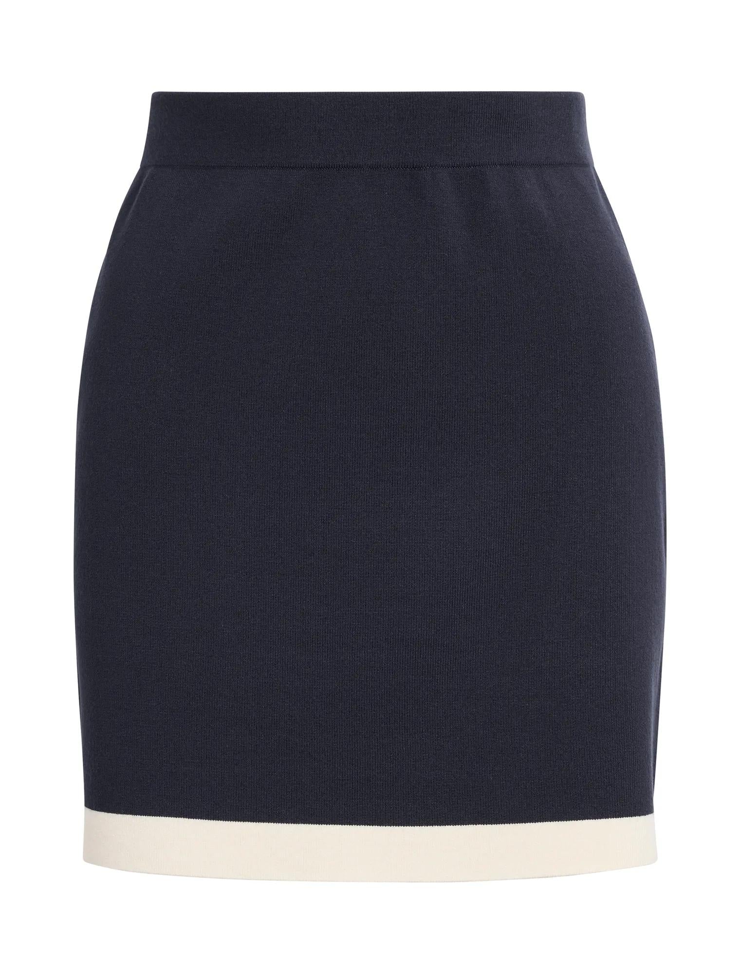 Farah Knitted Mini Skirt Navy/White Co-ord