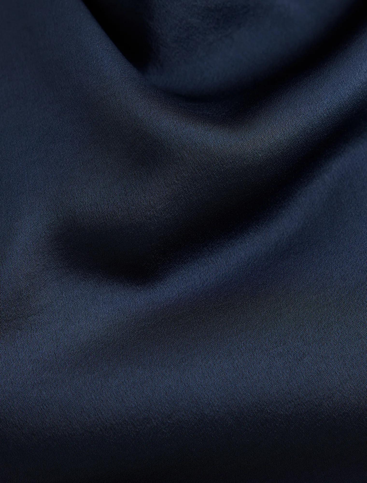 Genevieve Satin Drape Maxi Dress Navy