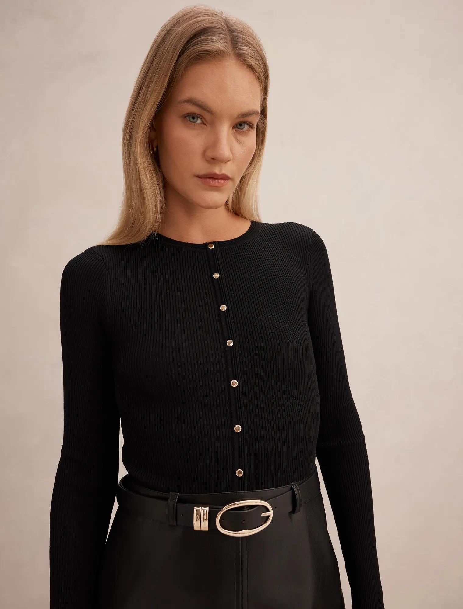 Palmer Faux Leather Mixed Mini Dress Black