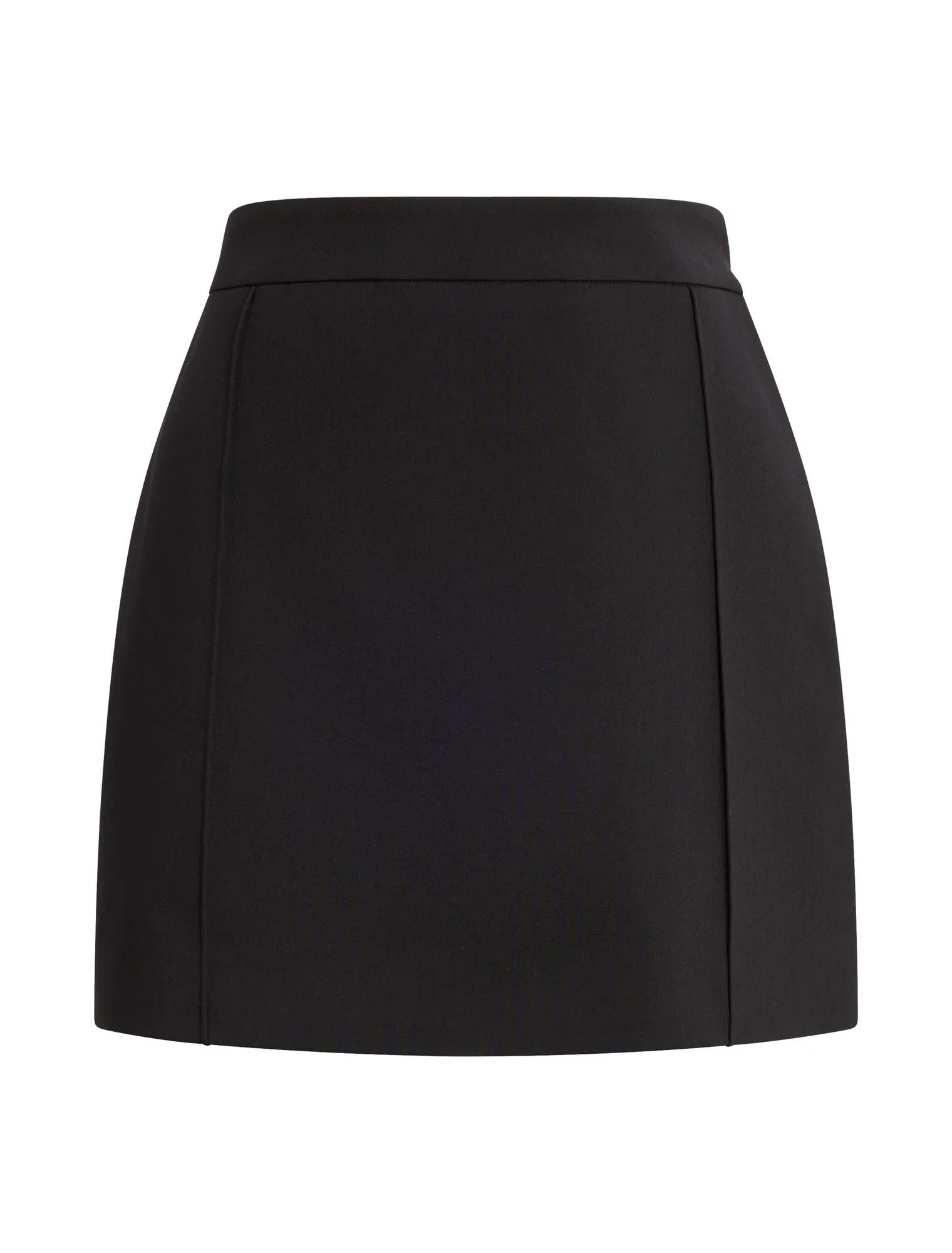Poppy Pintuck Mini Skirt Black