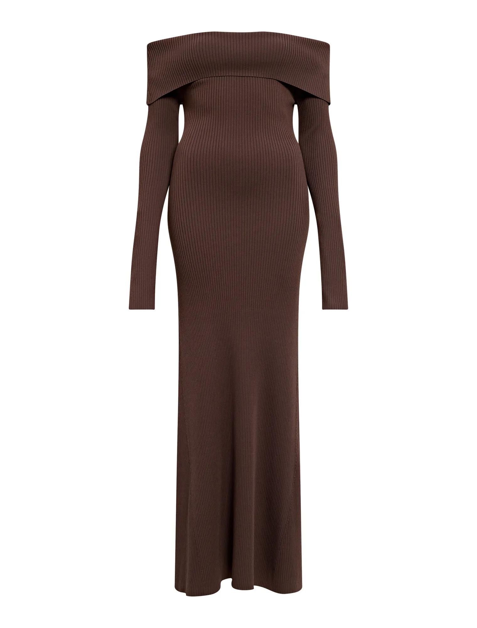 Bobbie Bardot Knit Dress Chocolate_mannequin