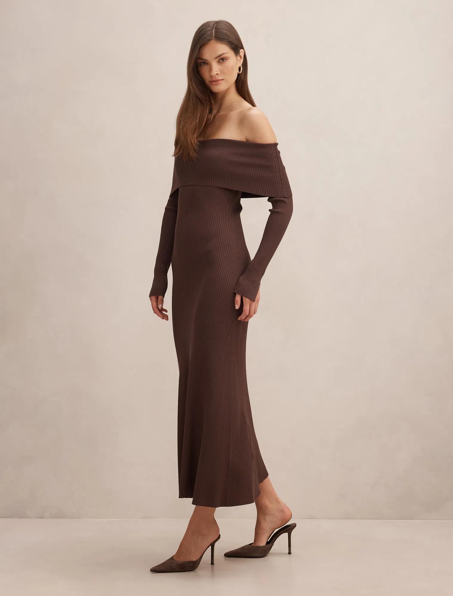Bobbie Bardot Knit Dress Chocolate