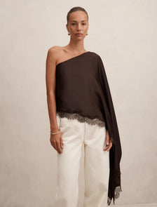 Alanna Asymmetrical Top Chocolate