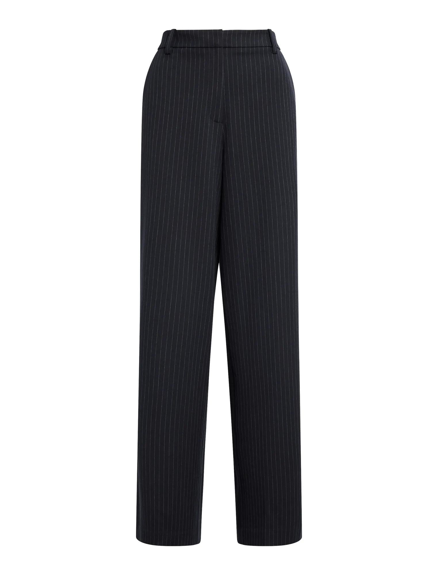 Paloma Pinstripe Wide Leg Pant Navy Pinstripe Suit_mannequin