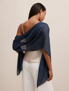Harriet Pleated Scarf Navy