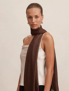 Harriet Pleated Scarf Chocolate